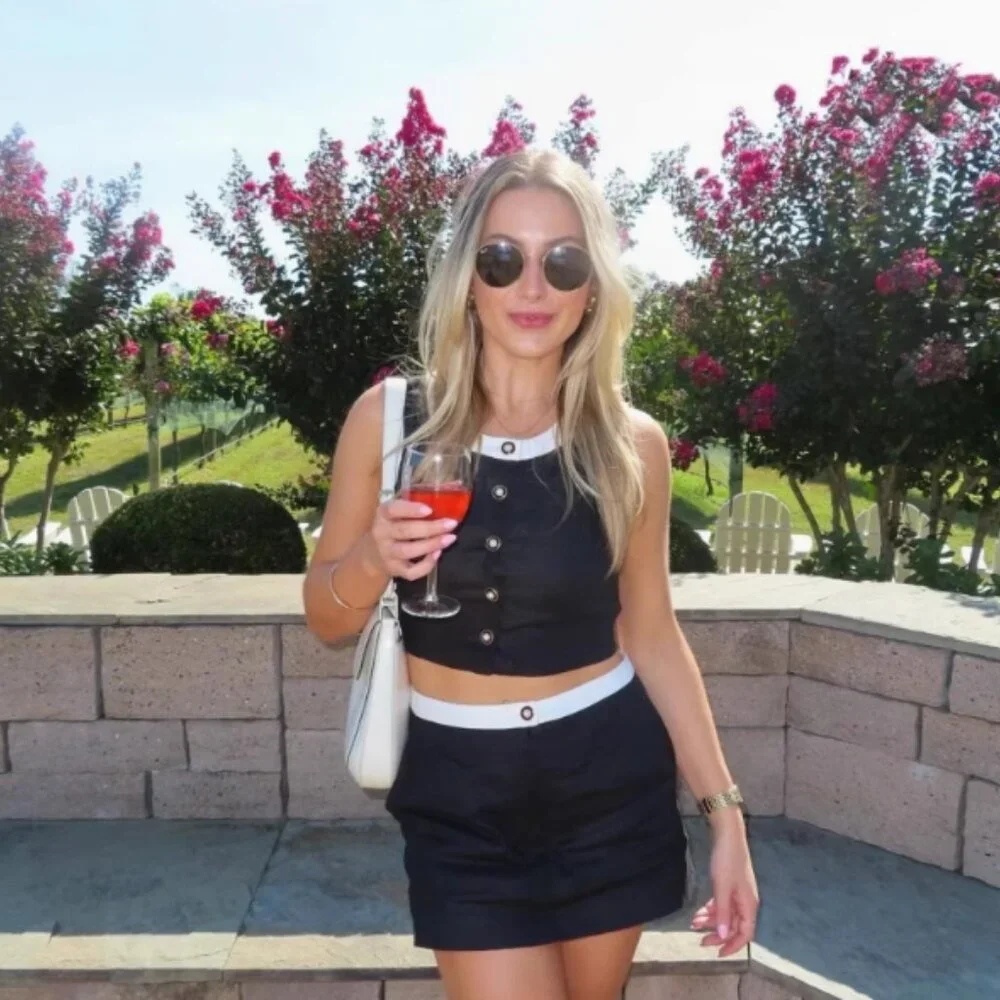 Reformation Roxy Linen Two Piece in Black